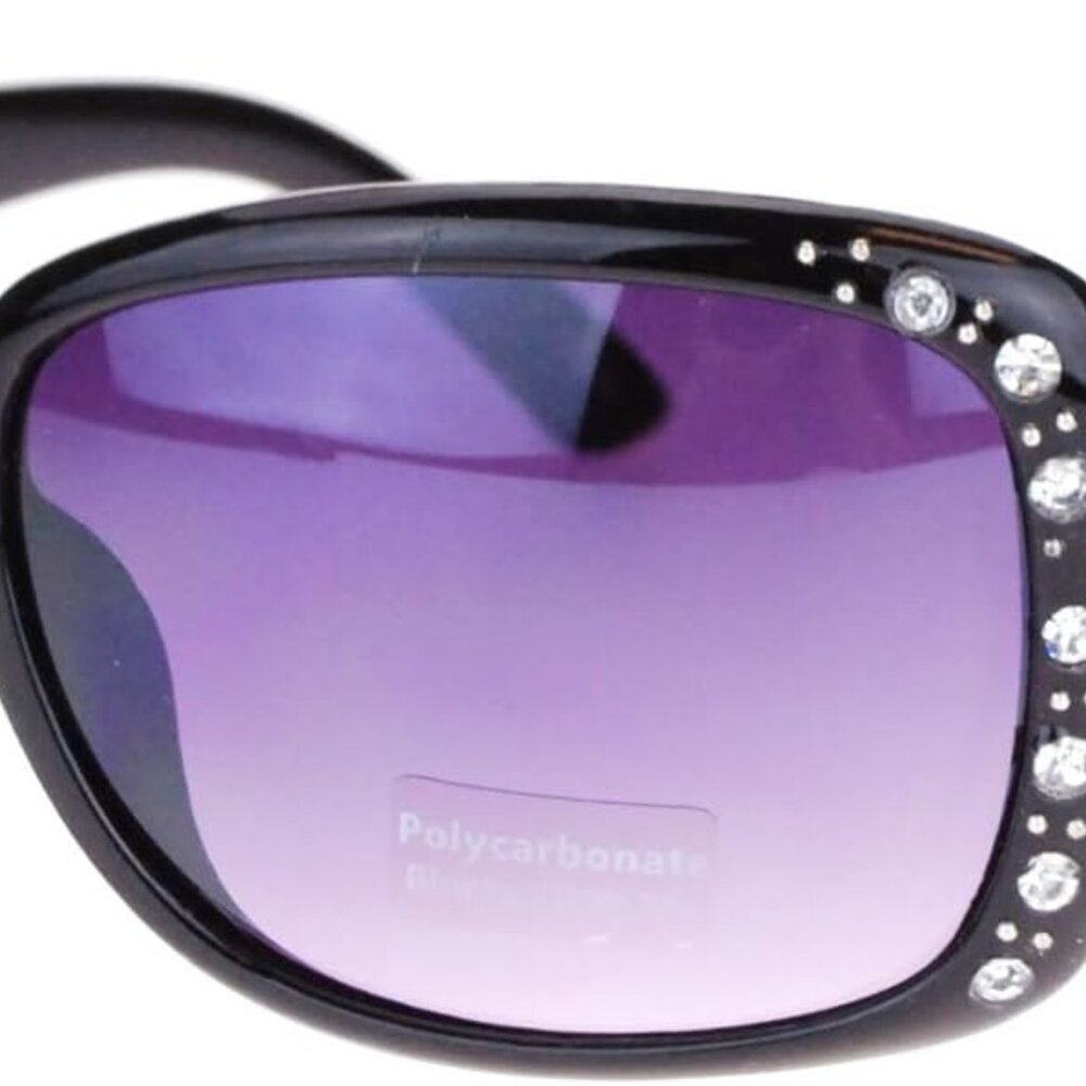 Womens Oversized Rectangular Rhinestone Encrusted… - image 1